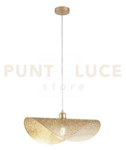 Lampadario a sospensione rhei-tara oro 1 luce attacco e27 50x30x150cm