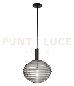 Lampadario a sospensione ripple nera 1 luce attacco e27 32x32x150cm