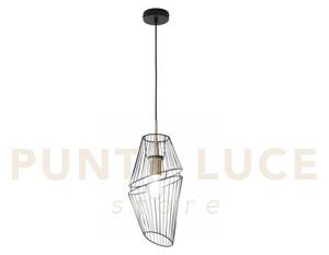 Lampadario a sospensione kiko nera e oro 1 luce attacco e27 20x20x1