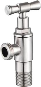 Rubinetto per lavabo - Rubinetto per bagno - Dispositivo di interruzione del flusso d'acqua - Acciaio inossidabile - Attacco in ingresso G1/2 - Colore argento