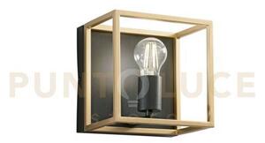 Applique a parete kimera nera e oro satinato 1 luce attacco e27 20x