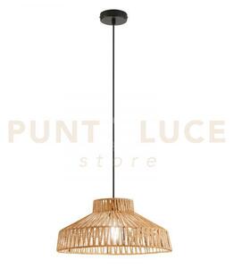 Lampadario a sospensione tropikana legno intrecciato 1 luce attacco