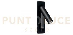 Applique a parete led ad incasso orientabile defoe nera 3w 300lm 30