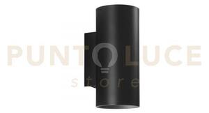 Applique a parete duduk tonda nera 2 luci attacco gu10 10x8x18cm i