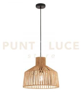 Lampadario a sospensione tropikana legno intrecciato 1 luce attacco