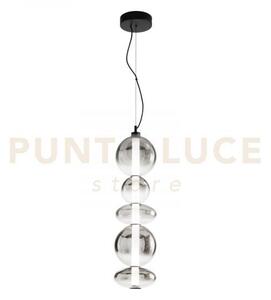 Lampadario a sospensione led kemet nera 40w 4000lm 3000k 20x154,5cm
