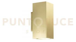Applique a parete duduk quadrata oro 2 luci attacco gu10 10x8x18cm 