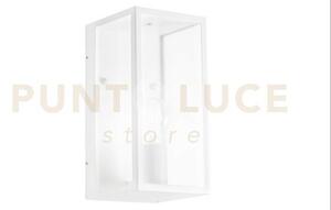Applique mirage bianca 1 luce attacco e27 13x13x23cm in metallo e v