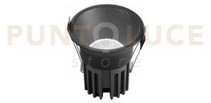 Incasso led quark nero tondo cob 18w 2000lm cct 3000k / 4000k / 650
