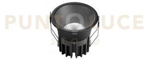 Incasso led quark nero tondo cob 12w 1300lm cct 3000k / 4000k / 650