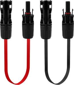 Cavo solare MC4, 0,42 metri, rosso e nero, preassemblato, cavo piatto, 1500 V