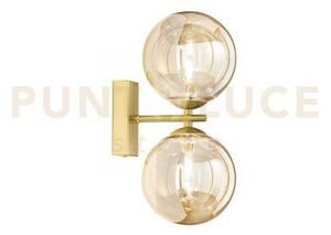 Applique a parete honey oro 2 luci attacco g9 15x16,5x34cm in metal