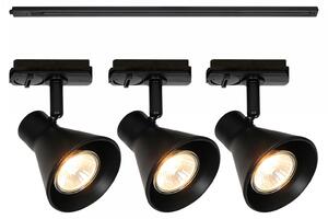 Nordlux 2510399903 EIK Link 3 faretti + sistema di binari GU10 da 1 m nero