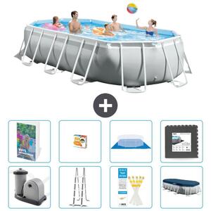 Piscina ovale con struttura Prisma - 503x274x122 cm - 7 pezzi - Modello S525