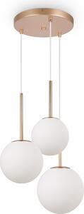 Lampada a sospensione con paralumi rotondi bianchi Basic di Maytoni MOD321PL-03G1