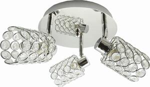 Lampada da soffitto YORK cromata 3xG9x40W con cristalli, dimensioni: 17x44x44 cm, IP20, Candellux