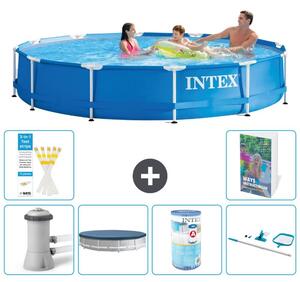 Piscina fuori terra a struttura - 366x76 cm - 5 pezzi - acciaio inossidabile S304