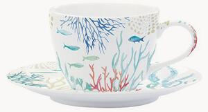 Set di 2 tazzine da caffè in porcellana con piattino Under The Sea