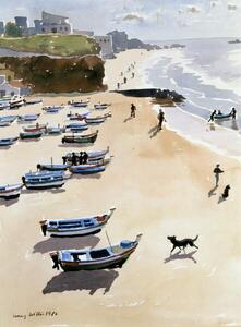 Lucy Willis - Stampa artistica Boats on the Beach 1986, (30 x 40 cm)
