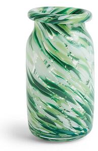 HAY - Splash Vase Roll Neck Small Green Swirl Hay