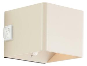 Brilliant Applique da esterno a LED Iseo, beige, larghezza 10 cm, sensore