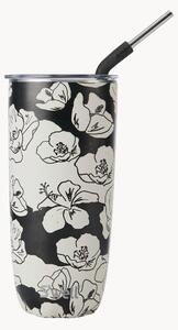 Bottiglia termica Charcoal Bloom con cannuccia