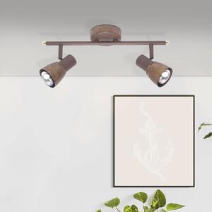 Brilliant Faretto da soffitto Lava, lunghezza 37 cm, rame antico, a 2 luci, metallo