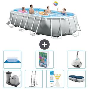 Piscina a forma ovale con struttura Prisma - 503x274x122 cm - 6 pezzi - Modello S616