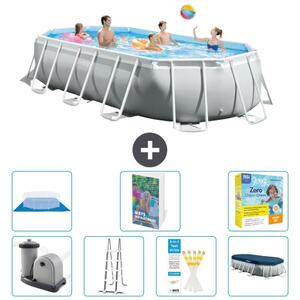 Piscina a forma ovale con struttura Prisma - 503x274x122 cm - 6 pezzi - Modello S546