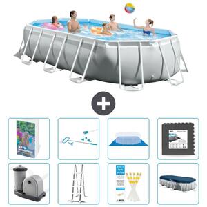 Piscina a forma ovale con struttura Prisma - 503x274x122 cm - 7 pezzi - Modello S565