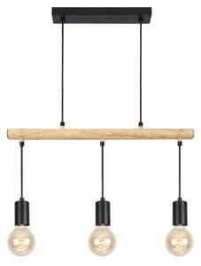 Lampada a sospensione sopra il tavolo da pranzo in stile scandinavo IZZY - 3xE27, 60W, nero