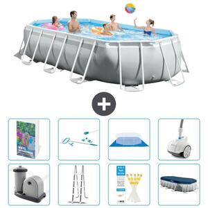 Piscina fuori terra ovale con struttura Prisma - 503x274x122 cm - 7 pezzi - Modello S605