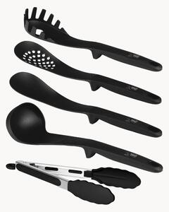 Set utensili da cucina nero opaco, set da 4