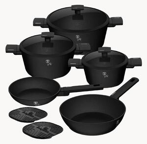 Batteria di pentole nera opaca, set da 10