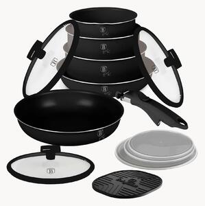 Batteria di pentole nera opaca, set da 13