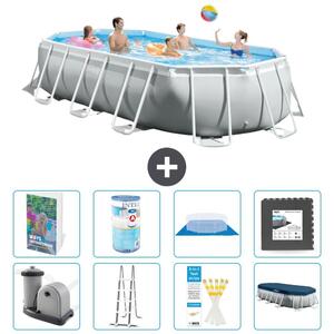 Piscina fuori terra ovale con struttura Prism - 503x274x122 cm - 7 pezzi - Modello S563