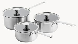 Batteria di pentole in acciaio inossidabile con coperchi Classic, set da 6