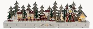 Decorazione natalizia a LED in legno di pioppo con funzione timer Village