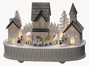 Decorazione natalizia a LED in legno di pioppo con funzione timer Houses & Church