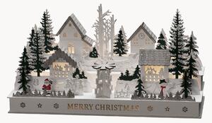 Decorazione natalizia a LED in legno di lime con funzione timer Village