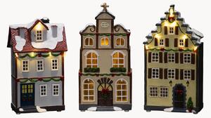 Set di 2 decorazioni natalizie a LED con funzione timer con Fibre-optic Houses