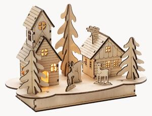 Decorazione natalizia a LED in legno di lime Houses & Animals