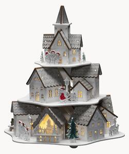 Decorazione natalizia a LED in legno di pioppo con funzione timer Houses