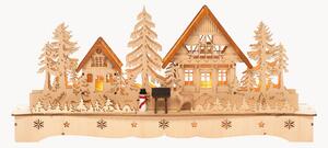 Decorazione natalizia in legno di lime a LED Village