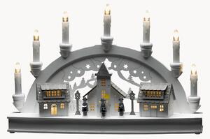 Candela natalizia a LED in legno di pioppo con funzione timer Houses