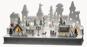 Decorazione natalizia a LED in legno di pioppo con funzione timer Castle