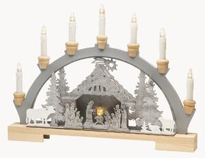 Candeliere natalizio a LED in legno di pino con funzione timer Crib