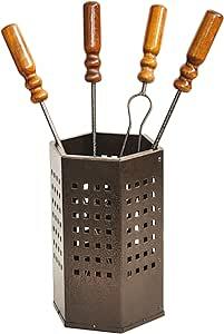 DecHome Set Attrezzi per Camino Nero 2 pz - 669.A