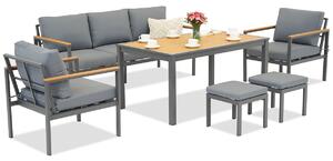 Set Sines in alluminio con pouf Garden Point antracite