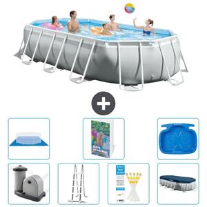 Piscina a forma ovale con struttura Prisma - 503x274x122 cm - 6 pezzi - Modello S662